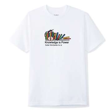 Butter Goods T-shirt Knowledge is Power White